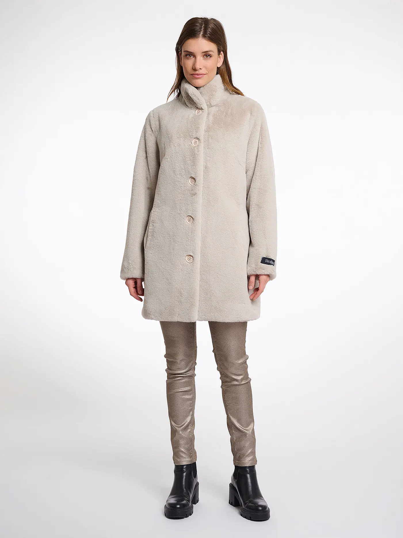 RINO&PELLE | Mantel in Felloptik NONNA | creme